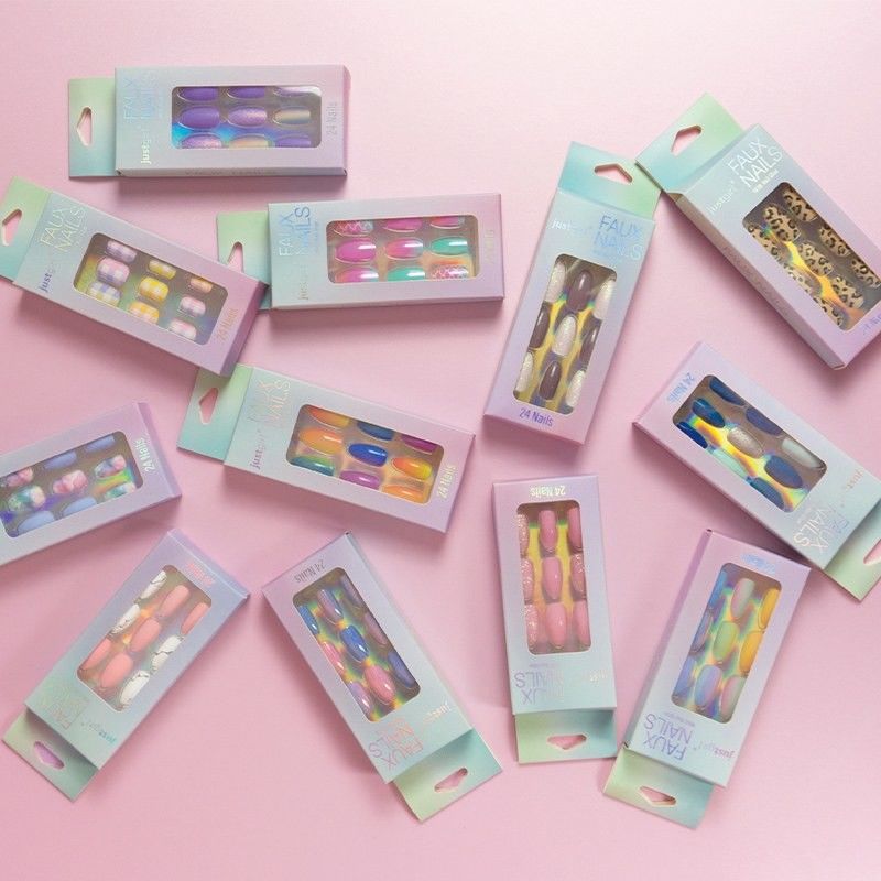 24pcs/Box Colorful Cute Press On Fake Nails Kids Fake Nails Easy Apply